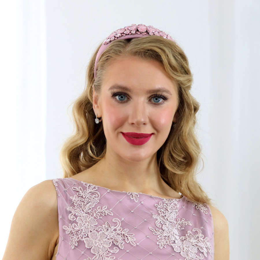 Gemma - staroružová čelenka s kryštálmi