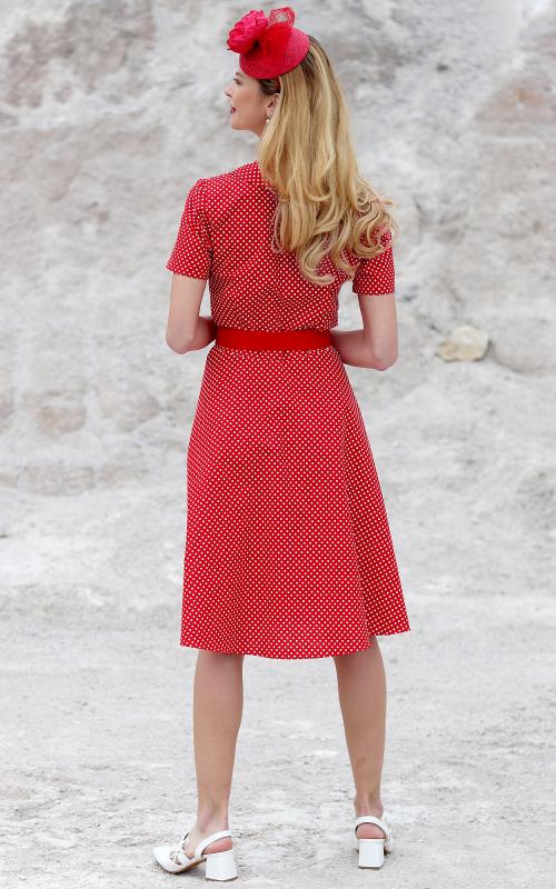 Colette - košeľové šaty červeno biele