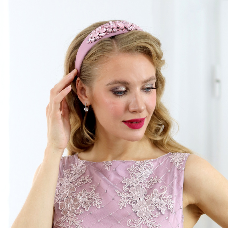 Gemma - staroružová čelenka s kryštálmi 1