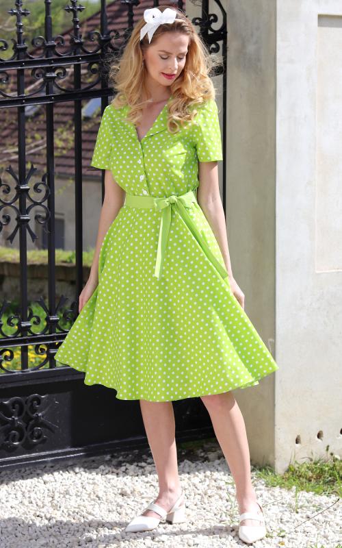 Colette - košeľové šaty zelené