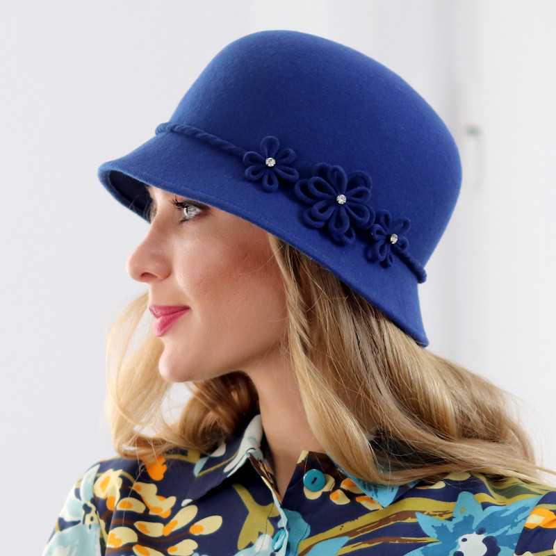 Daisy - modrý cloche klobúk 2