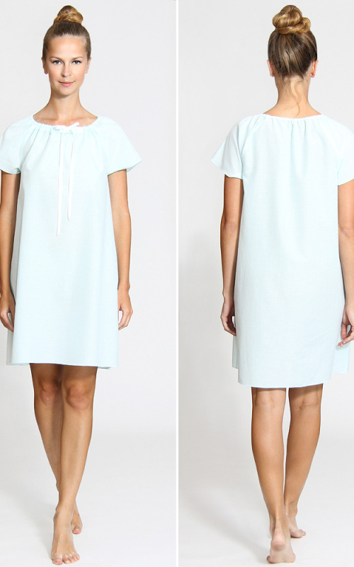 Lilly - modrá nočná košeľa z bio bavlny, veľkosť M, L 4