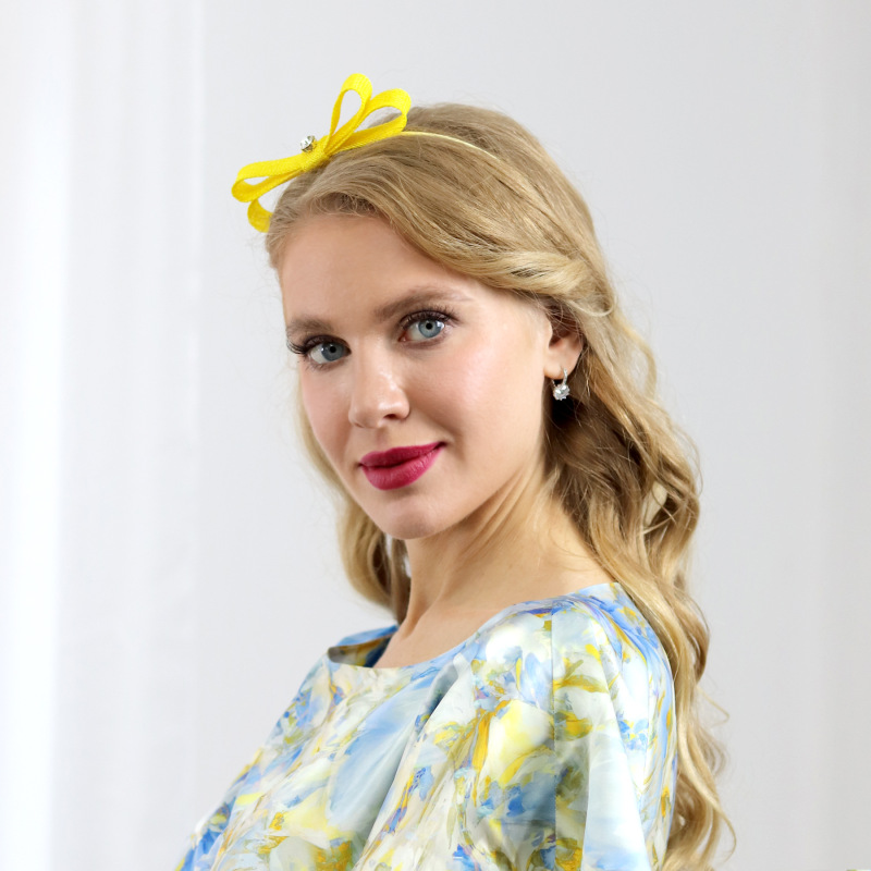 Lisa - žltá čelenka s mašľou 1