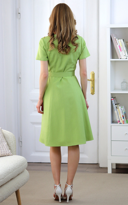 Rebecca - limetkové princesové šaty s vreckami 3