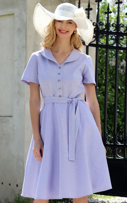Emma - košeľové šaty bledo fialové
