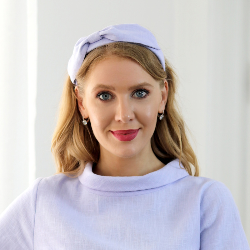 Nicole - fialová ľanová čelenka