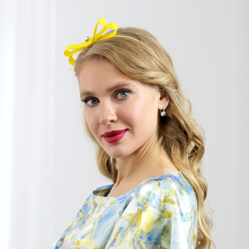 Lisa - žltá čelenka s mašľou 1