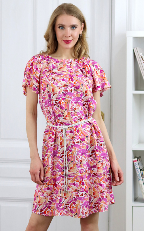 Linda - viskózové šaty v ružových odtieňoch