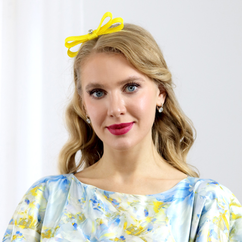 Lisa - žltá čelenka s mašľou