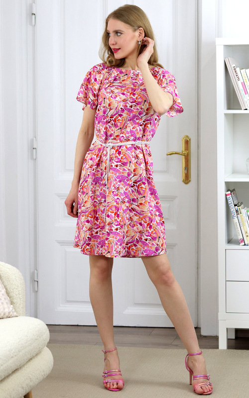 Linda - viskózové šaty v ružových odtieňoch 2