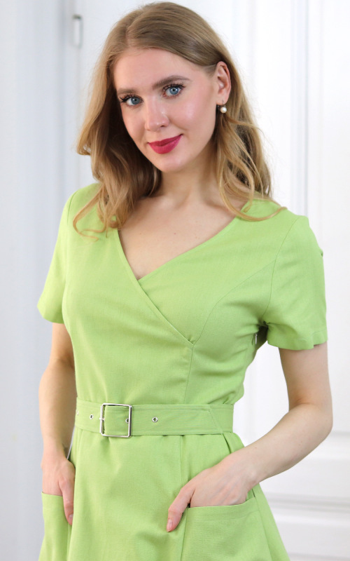 Rebecca - limetkové princesové šaty s vreckami 7