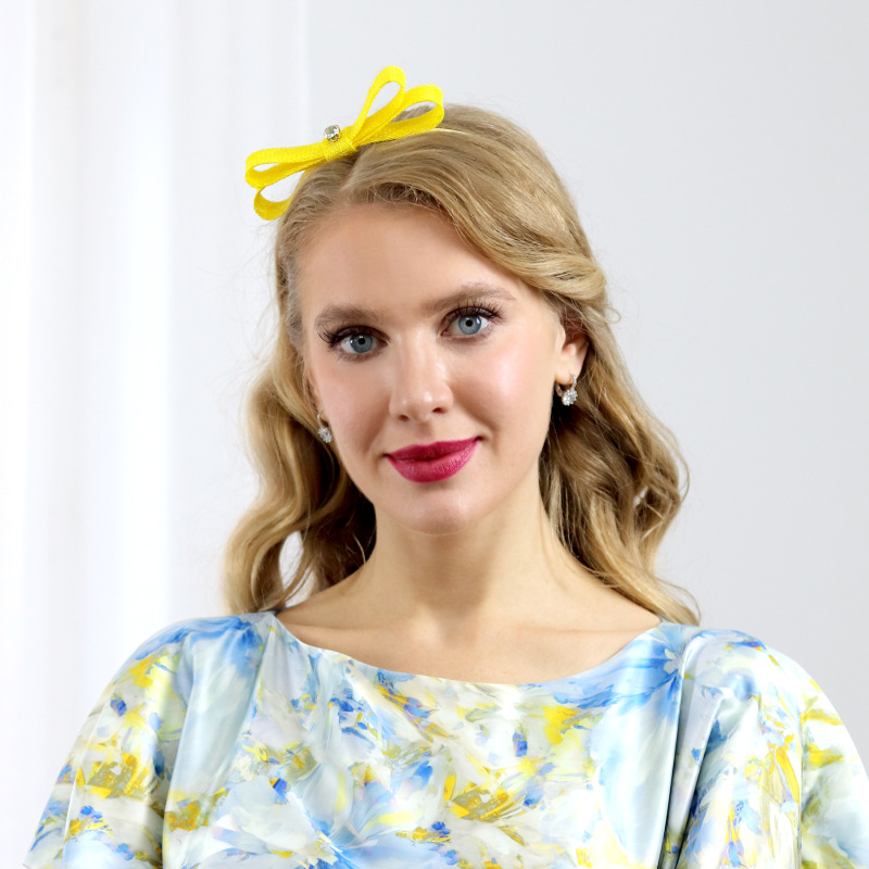 Lisa - žltá čelenka s mašľou