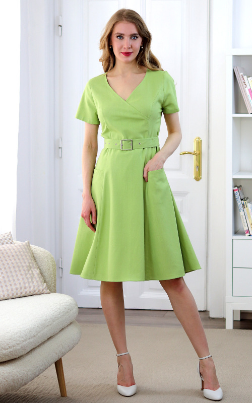 Rebecca - limetkové princesové šaty s vreckami 1