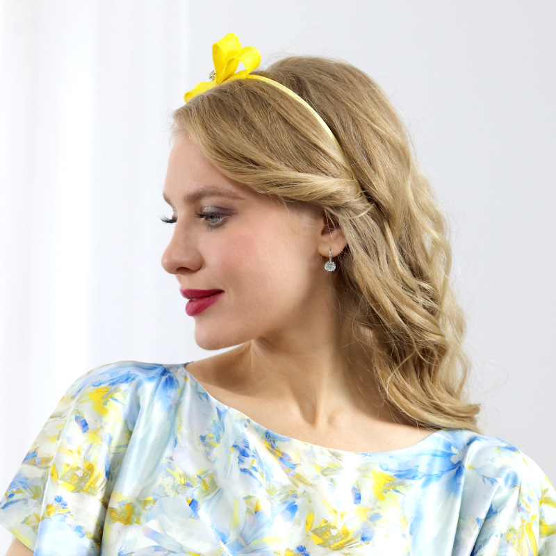 Lisa - žltá čelenka s mašľou 2