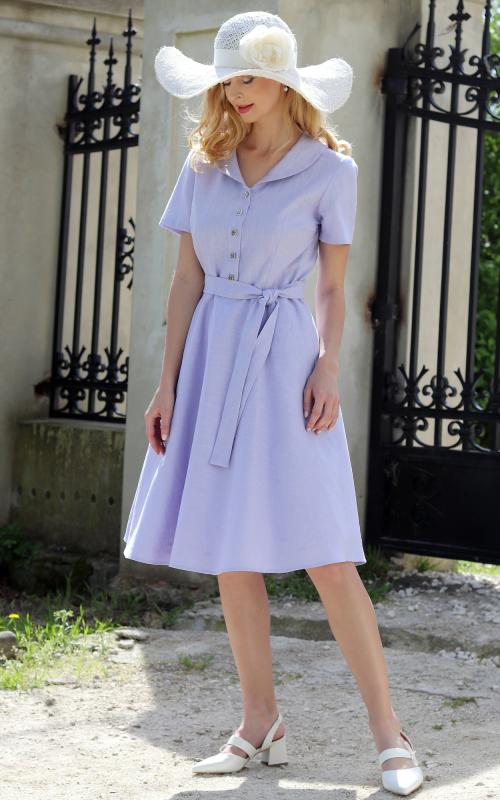 Emma - košeľové šaty bledo fialové