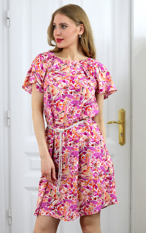 Linda - viskózové šaty v ružových odtieňoch 6