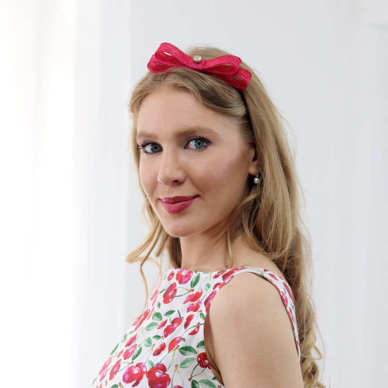 Lisa - červená čelenka s mašľou 1