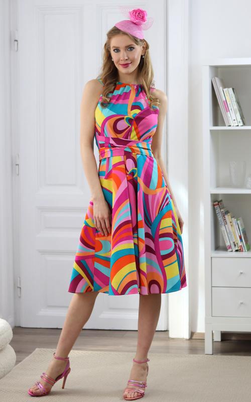 Wendy - šaty s polkolovou sukňou ružové 4