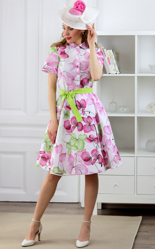 Leona - košeľové šaty s florálnym motívom 1