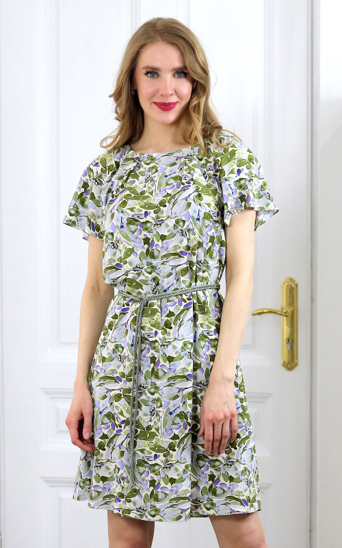 Linda - viskózové šaty v zelených odtieňoch