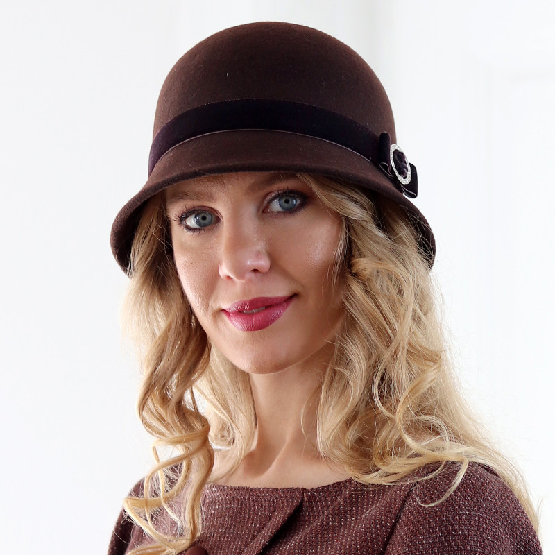 Kelly - hnedý cloche klobúk