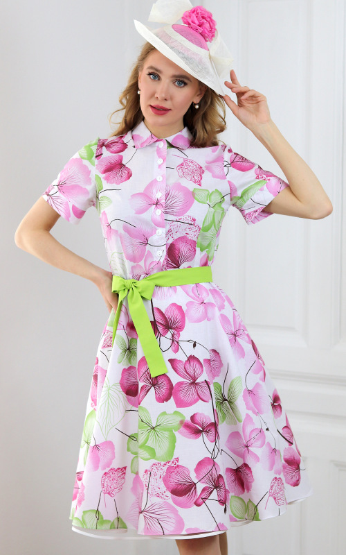 Leona - košeľové šaty s florálnym motívom 5