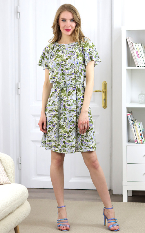 Linda - viskózové šaty v zelených odtieňoch 1