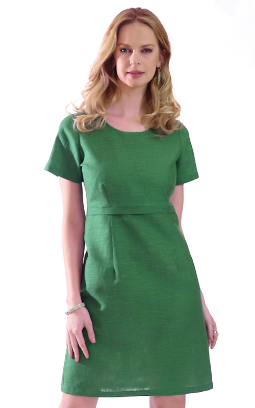 Sienna - zelené ľanové A-čkové šaty 4