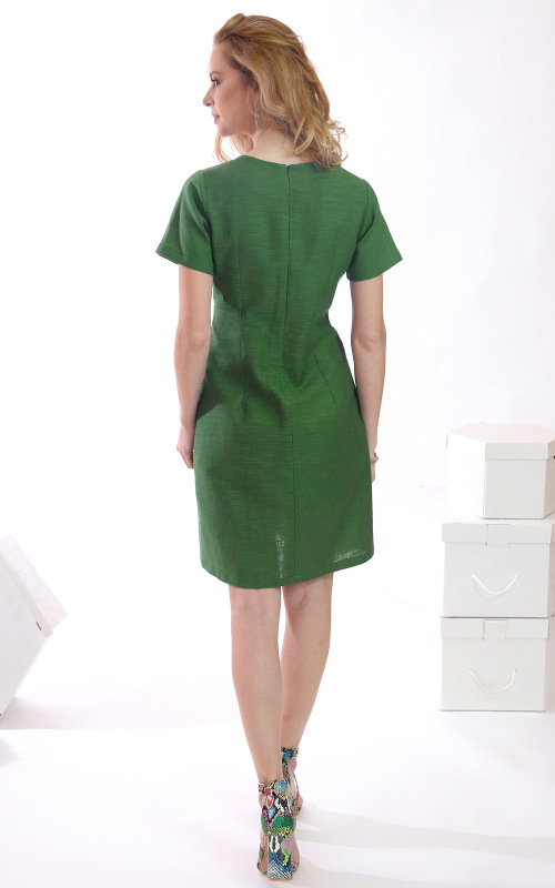 Sienna - zelené ľanové A-čkové šaty 3