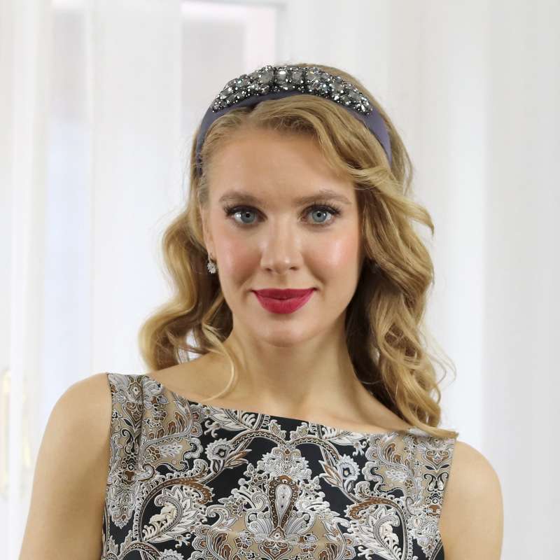 Gemma - čierna čelenka s kryštálmi 1