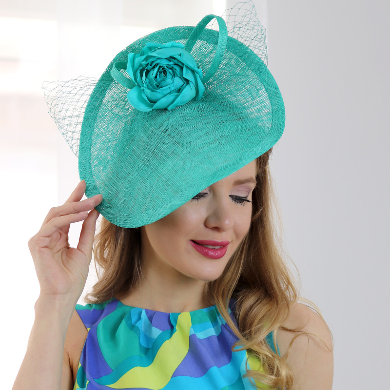 Wendy - smaragdový pol klobúk/fascinátor 2