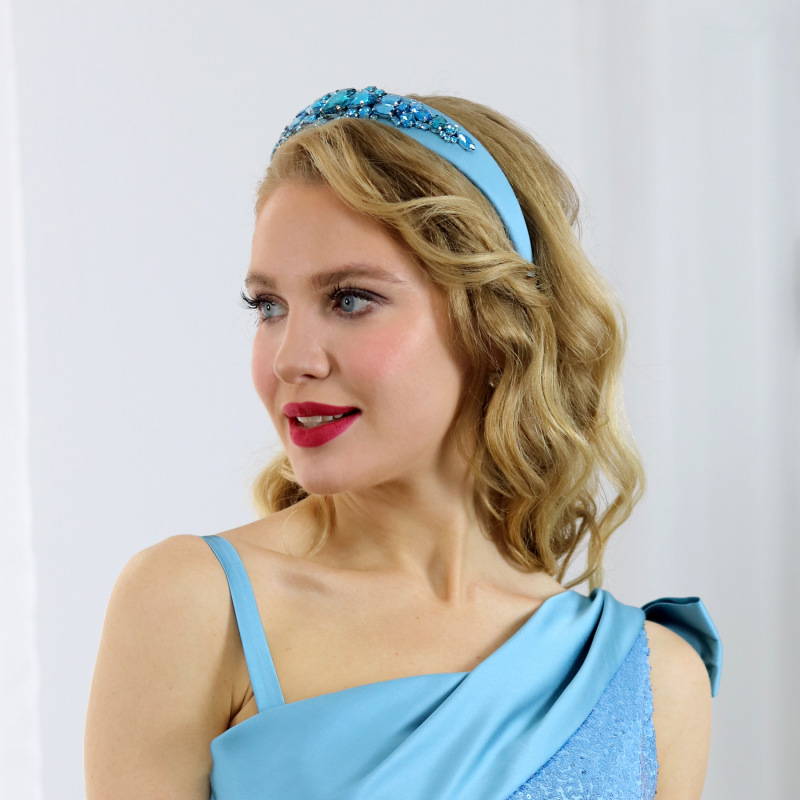 Gemma - modrá čelenka s kryštálmi 2