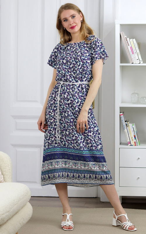 Tara - dlhé viskózové šaty s kvetovým vzorom 2