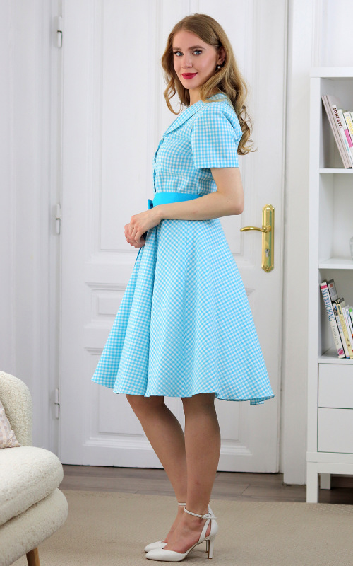 Colette - tyrkysové košeľové šaty 3