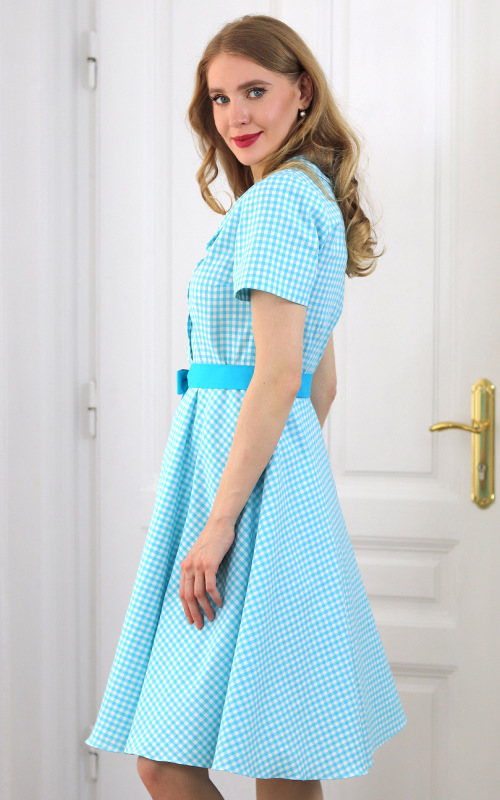 Colette - tyrkysové košeľové šaty 7