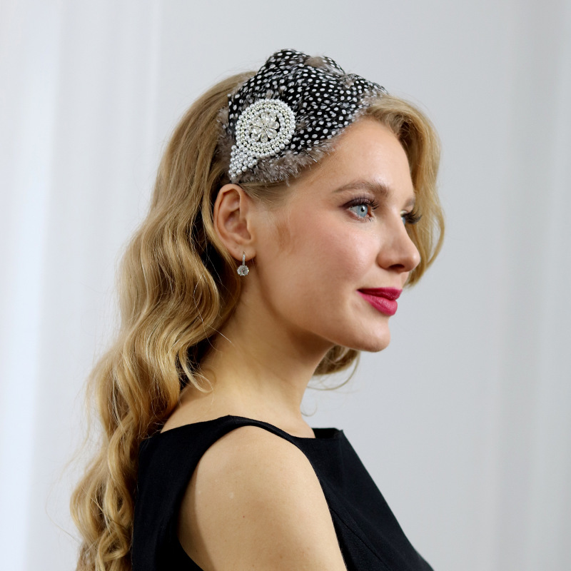 Perlička - čelenka z peria vo vintage štýle 2