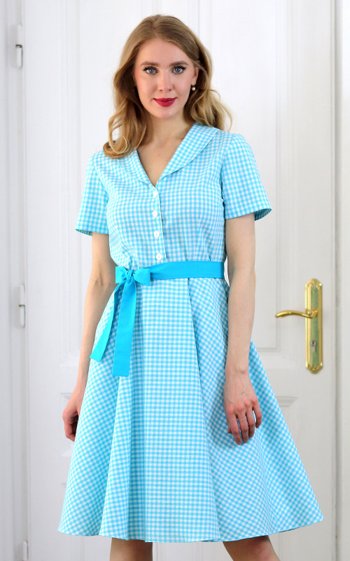 Colette - tyrkysové košeľové šaty