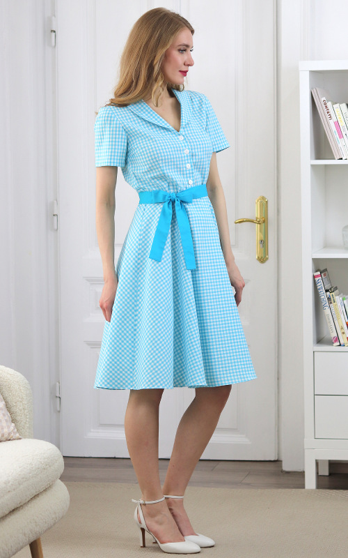 Colette - tyrkysové košeľové šaty 2