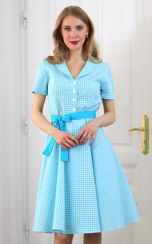 Colette - tyrkysové košeľové šaty 5