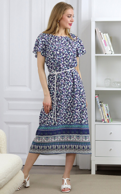 Tara - dlhé viskózové šaty s kvetovým vzorom 3