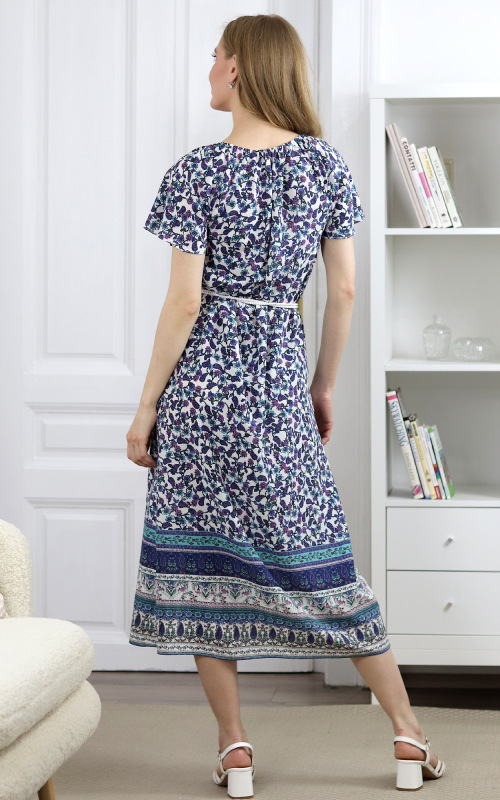 Tara - dlhé viskózové šaty s kvetovým vzorom 4