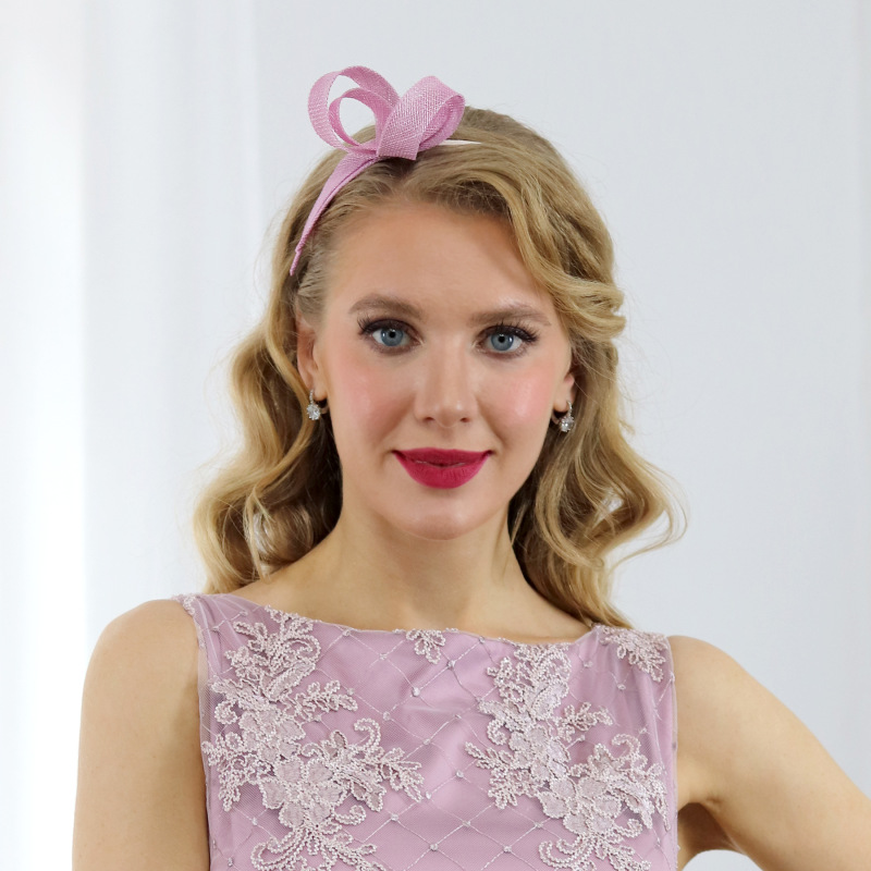 Rachel - staroružová mašľa na čelenke