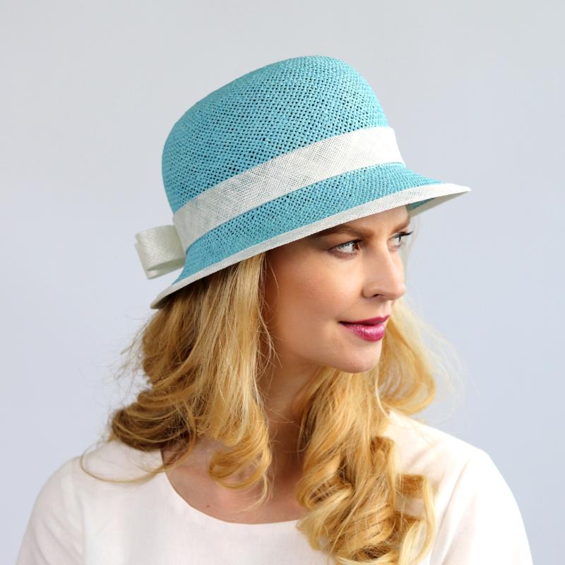 Effi - azúrovo modrý cloche klobúk