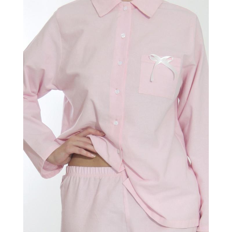 Lotus - flanelové pyžamo z bio bavlny, ružové