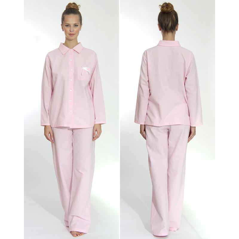 Lotus - flanelové pyžamo z bio bavlny, ružové