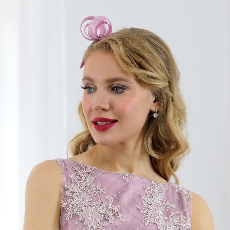 Rachel - staroružová mašľa na čelenke 2