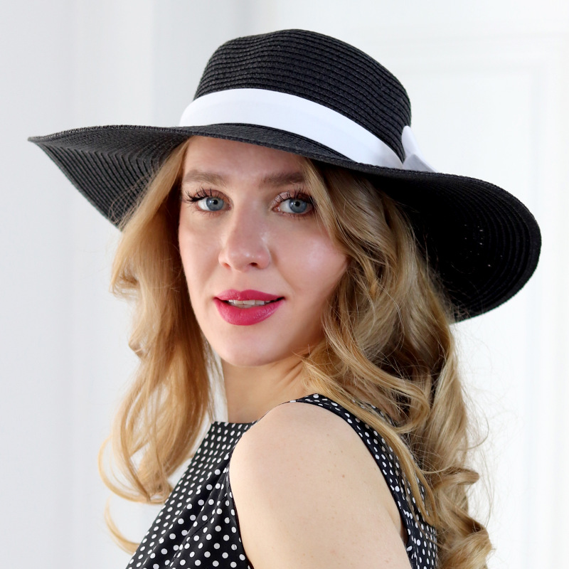 Polly - čierny klobúk s výberom stuhy