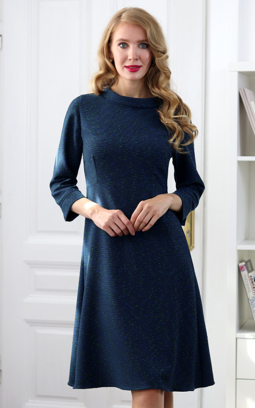 Celine - modré luxusné šaty z talianskej kostýmovky 5