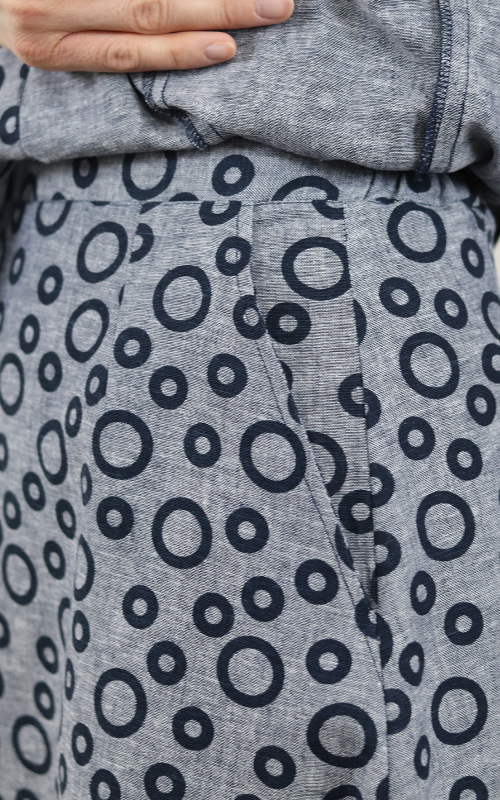 Jackie - tmavo modrá sukňa zo zmesi ľanu a bavlny 1