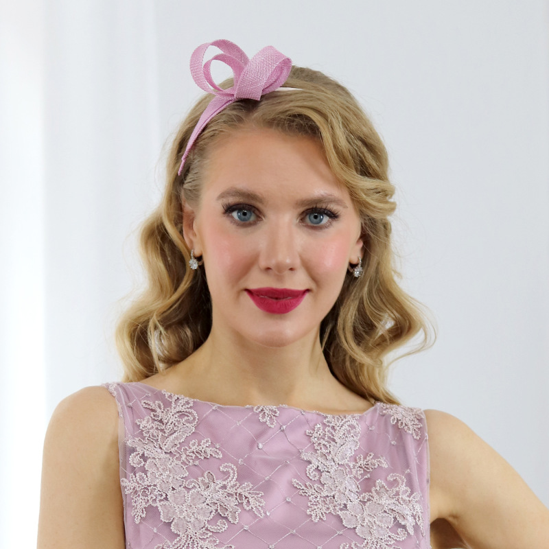 Rachel - staroružová mašľa na čelenke